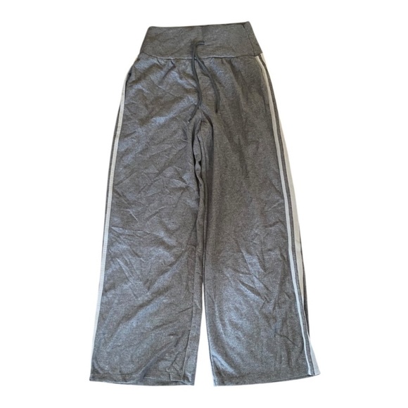 Halara Ribbed High Waisted Tummy Control Drawstring Wide Leg Gray Sweatpants - Picture 5 of 9